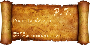 Peer Terézia névjegykártya